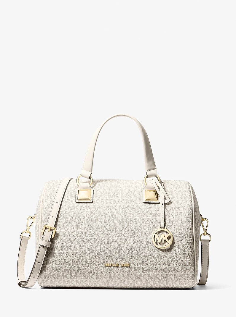 Grayson Medium Signature Logo Duffel Bag in LT CRM MULTI | Michael Kors