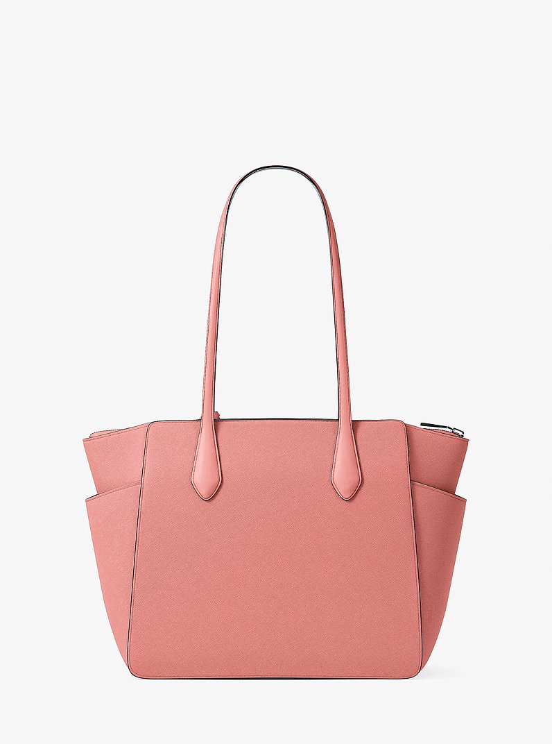 Marilyn Medium Saffiano Leather Tote Bag in SUNSET ROSE | Michael Kors