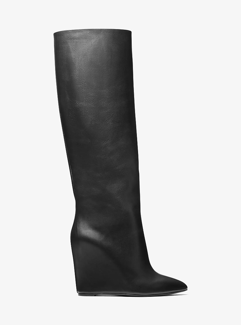 Jodi Leather Tall Boot in BLACK | Michael Kors