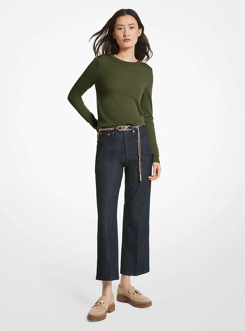 Merino Wool Blend Sweater in JADE | Michael Kors