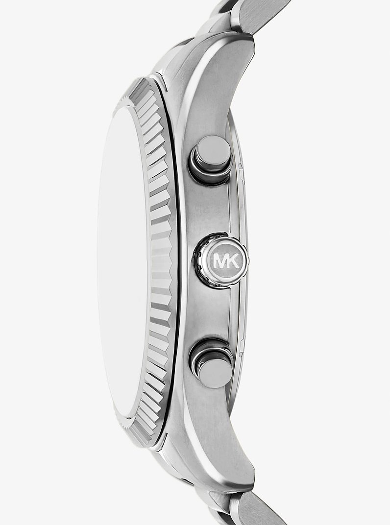 Oversized Lexington Silver-Tone Watch in SILVER | Michael Kors