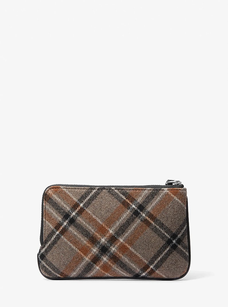 Bolso de pulsera Jet Set Travel en mezcla de lana con estampado de cuadros in NEGRO | Michael Kors