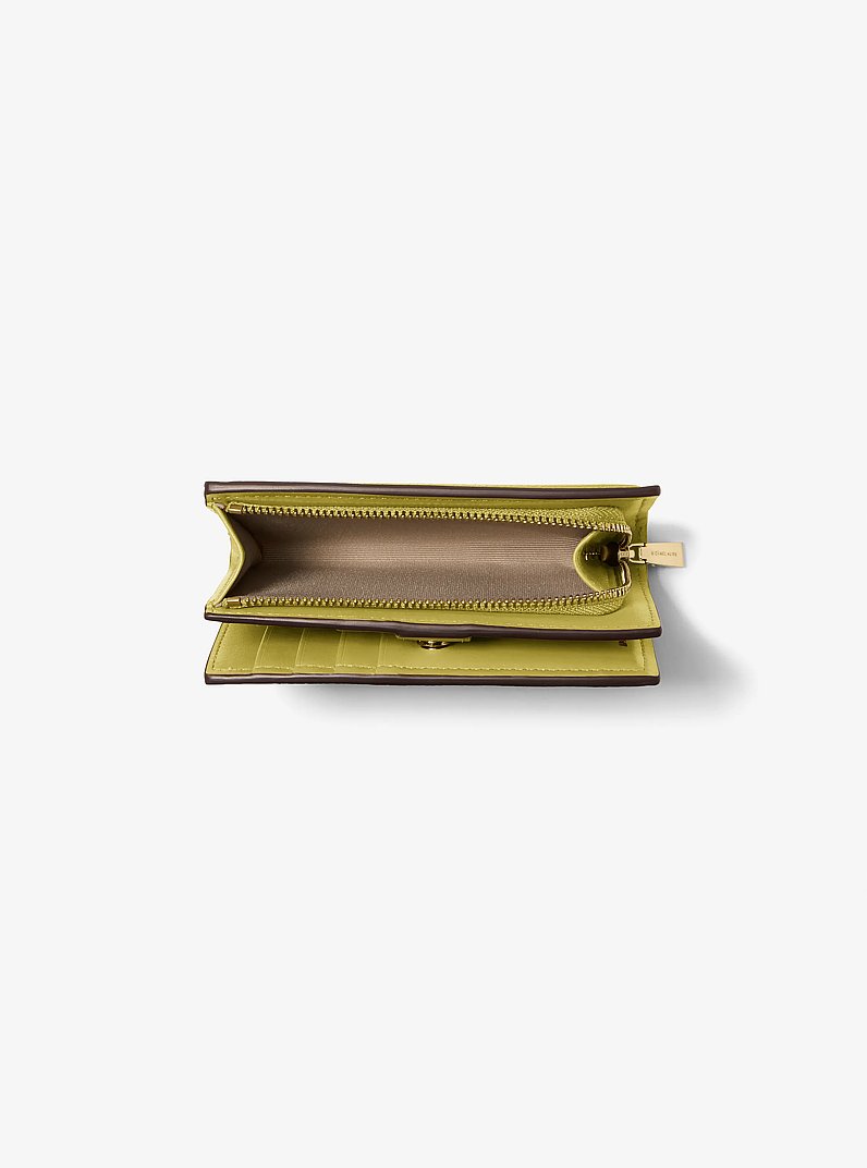 Bryant Medium Pebbled Leather Wallet in APPLE | Michael Kors