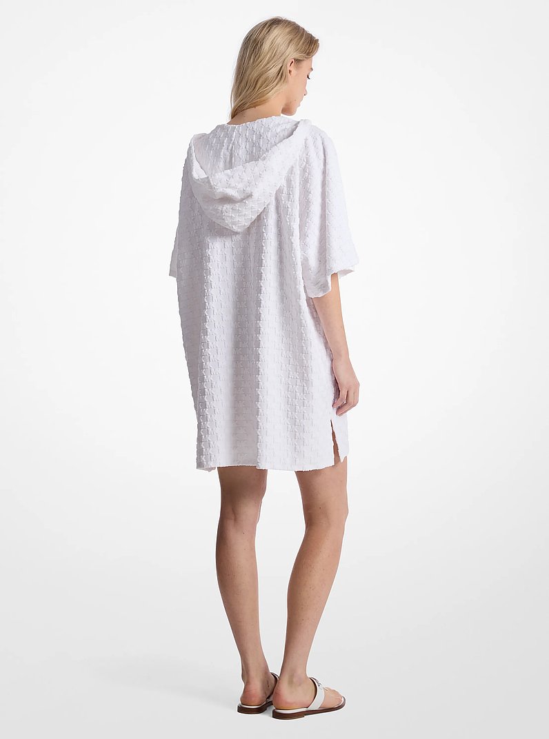 Logo Embossed Cotton Terry Coverup in WHITE | Michael Kors