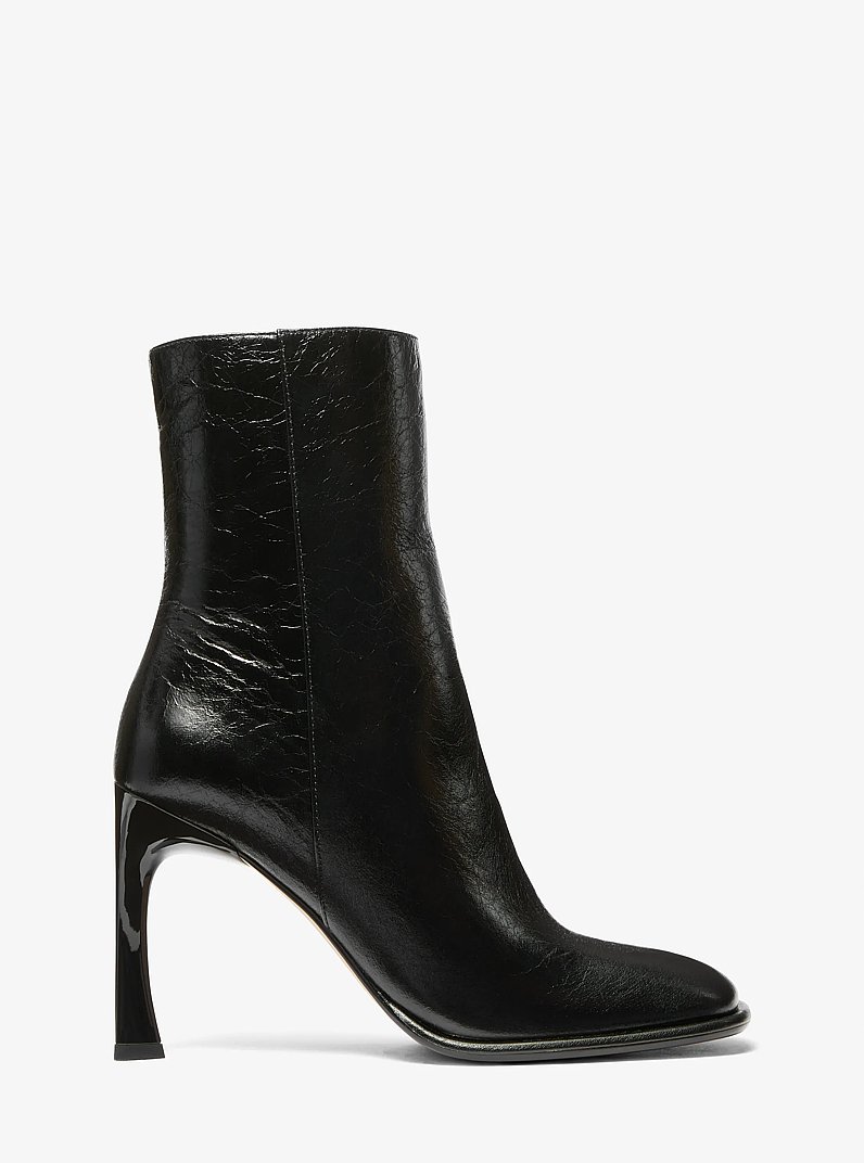 Kelsea Crackled Leather Boot in BLACK | Michael Kors