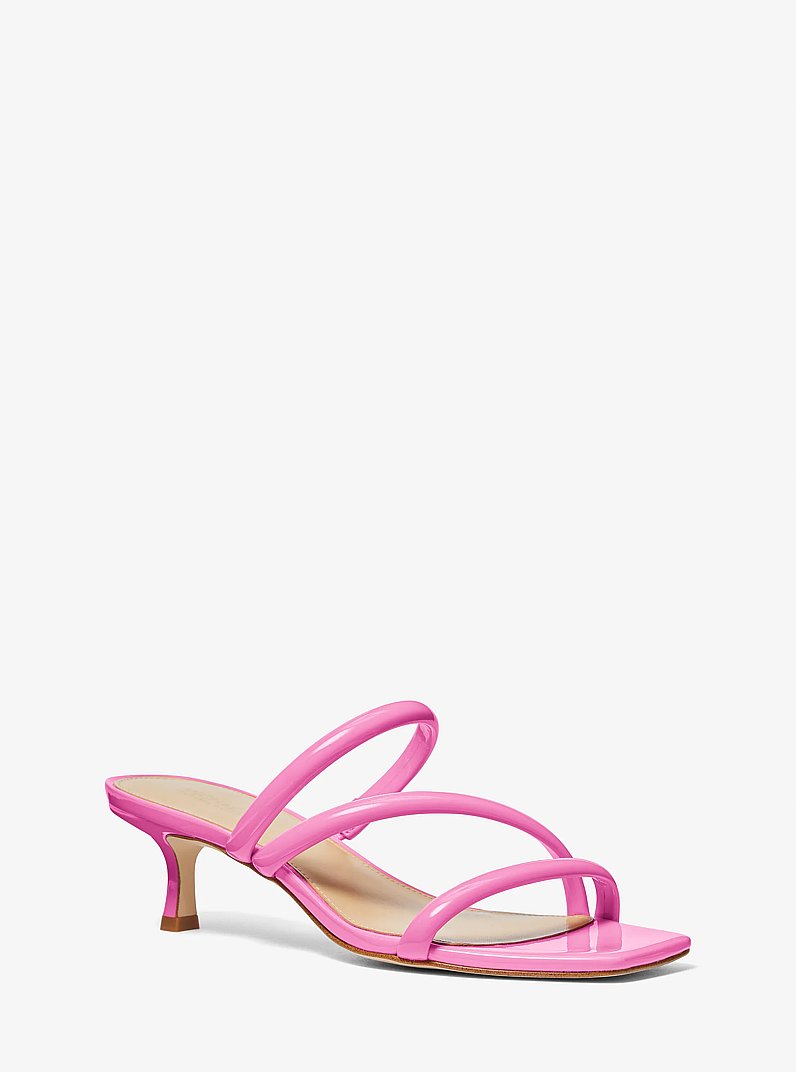 Celia Patent Kitten Sandal in CERISE | Michael Kors