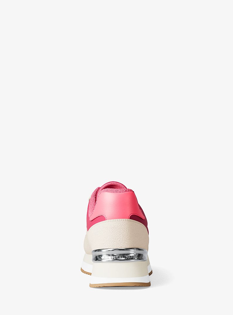 Hattie Mixed-Media Trainer in DK RASPBERRY | Michael Kors