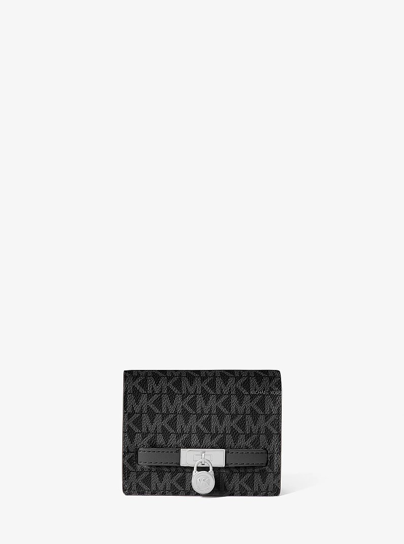 Hamilton Moderne Small Signature Logo Wallet in NEGRO | Michael Kors