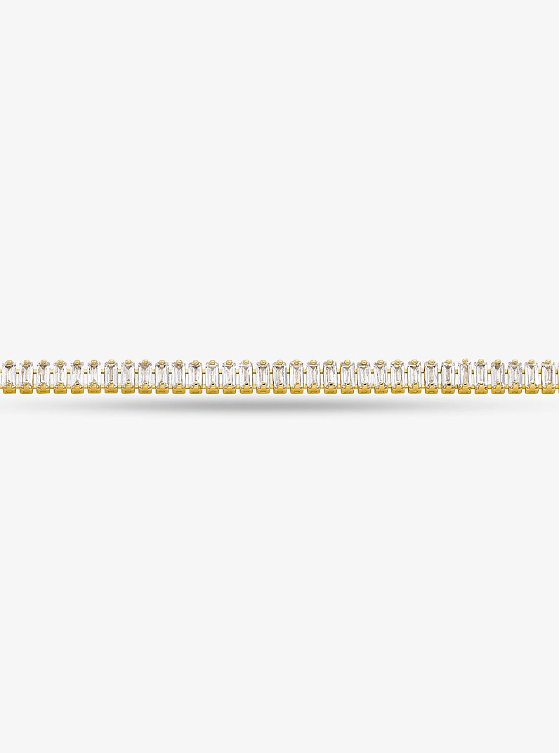 Collar de tenis de lat&oacute;n con chapado en metal precioso e incrustaciones in DORADO | Michael Kors