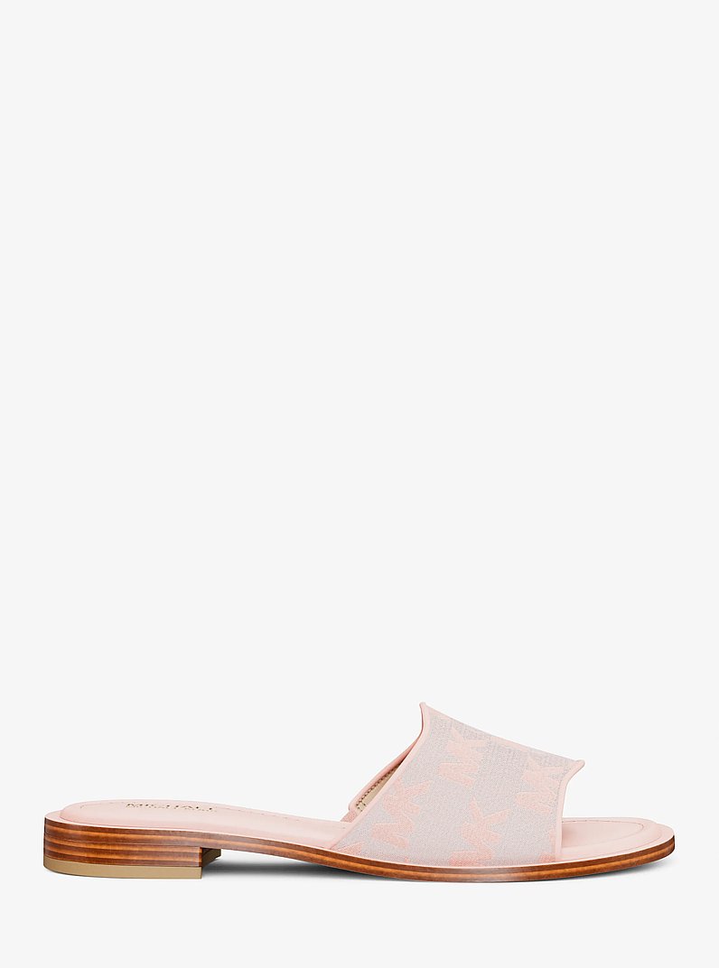 Hannah Logo Jacquard Slide Sandal in POWDER BLUSH | Michael Kors