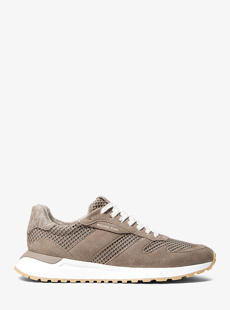 Dax Mixed-Media Trainer in MUSHROOM | Michael Kors
