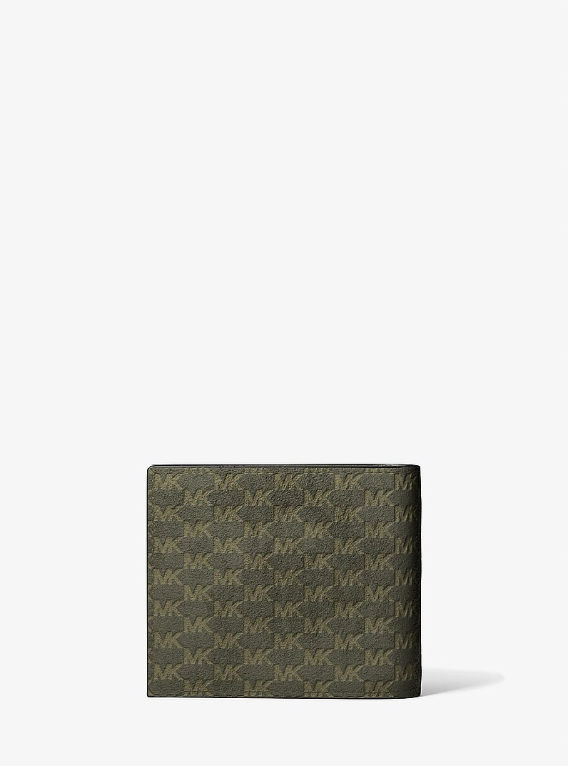 Cooper Logo Debossed Polyester Microsuede Wallet in OLIVE | Michael Kors