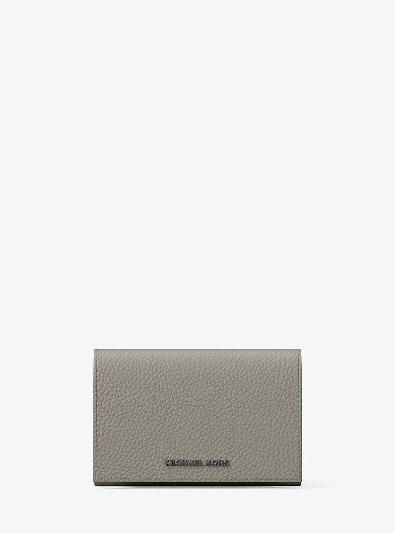 Hudson Pebbled Leather Card Case in BIRCH | Michael Kors