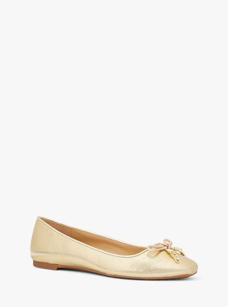 Ballerina Nori aus Leder in Metallic-Optik