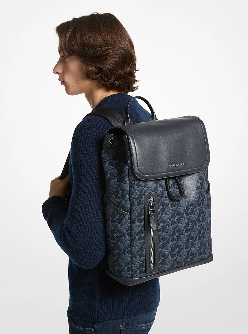 Hudson Empire Signature Logo Backpack in ADMIRAL | Michael Kors