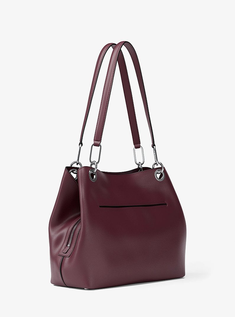 Borsa tote Kensington grande in pelle martellata in ROSSO SCURO | Michael Kors