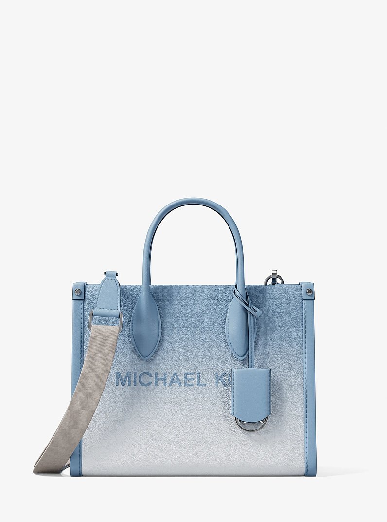 Petit sac &agrave; bandouli&egrave;re Mirella ombr&eacute; &agrave; logo Signature in BLEU CIEL CLAIR | Michael Kors