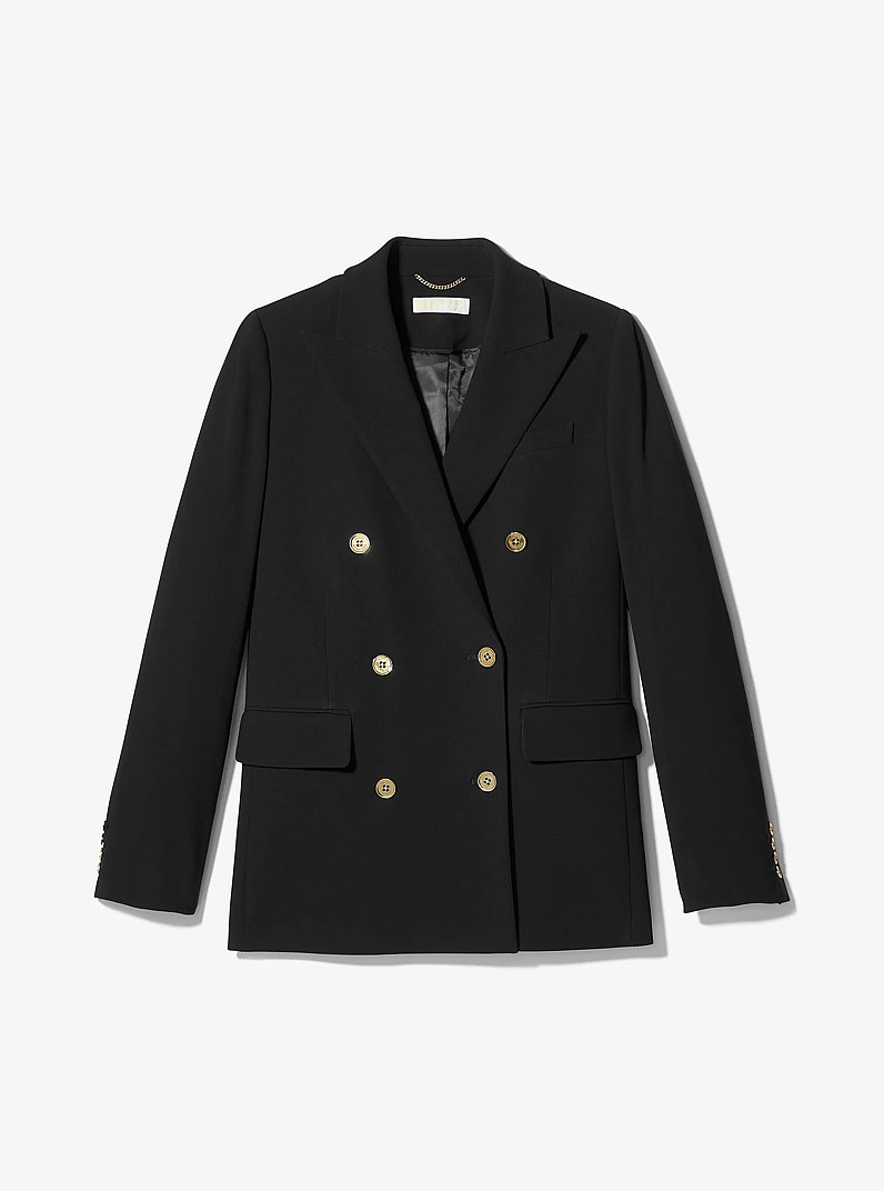 Blazer van cr&ecirc;pe in ZWART | Michael Kors