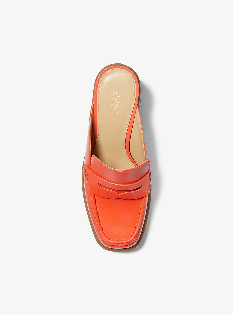 Eden Leather Platform Mule in OPTIC ORANGE | Michael Kors