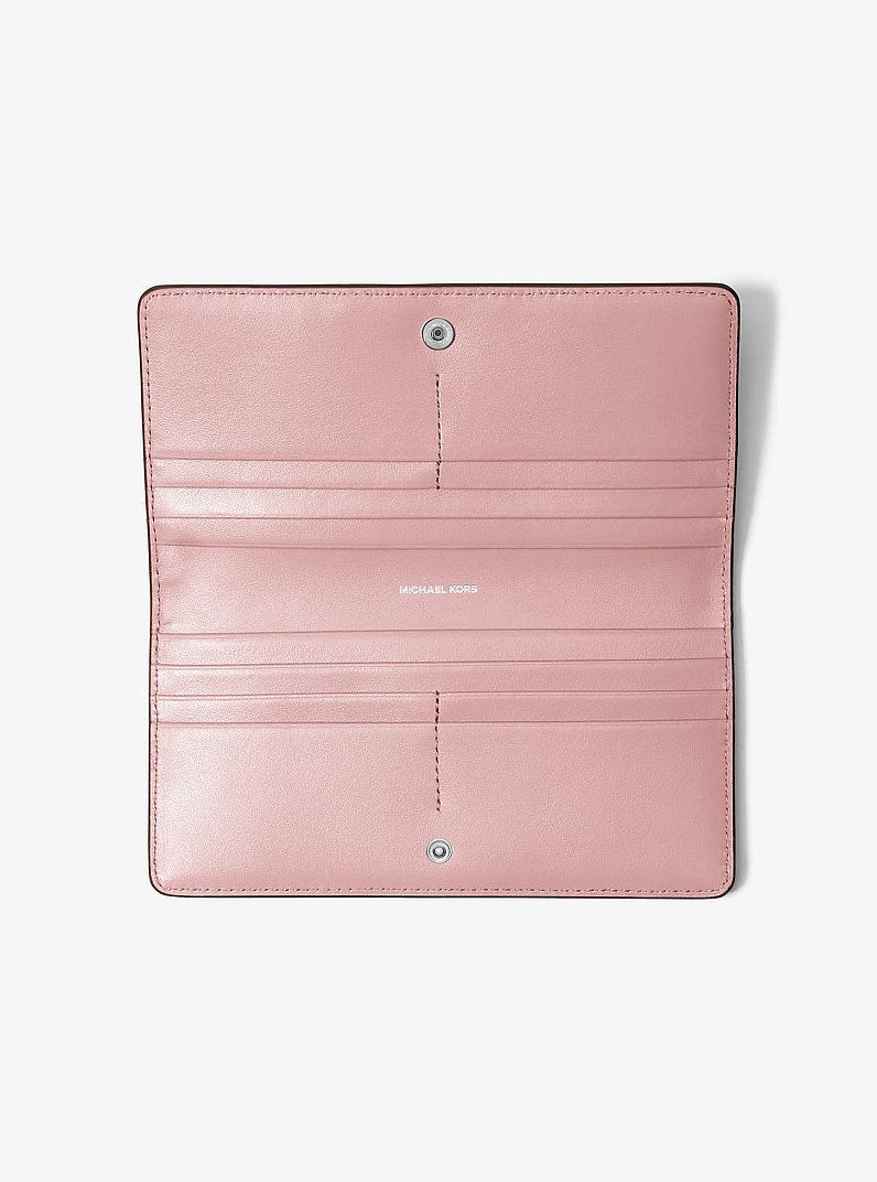 Bryant Large Pebbled Leather Snap-Front Wallet in SMOKEY ROSE | Michael Kors