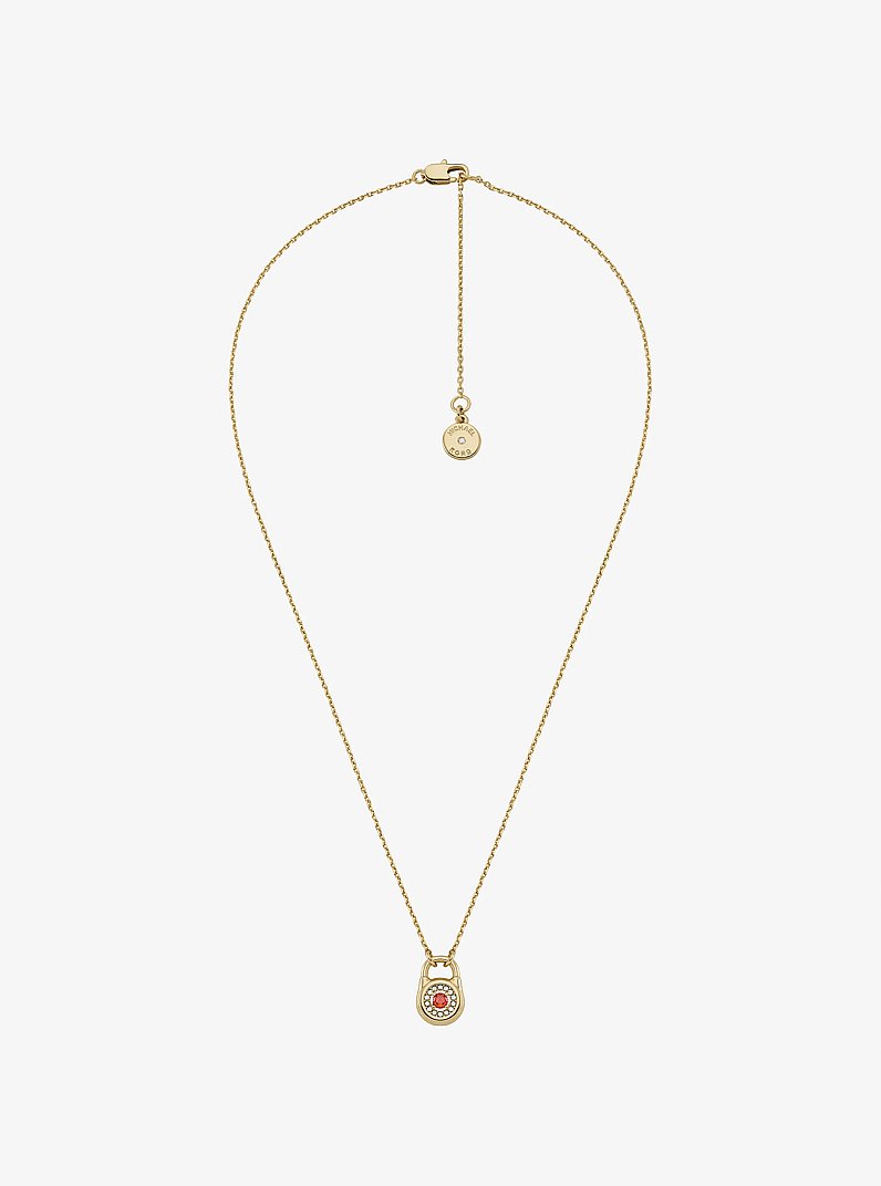 Pav&eacute; Lock Necklace in GOLD | Michael Kors