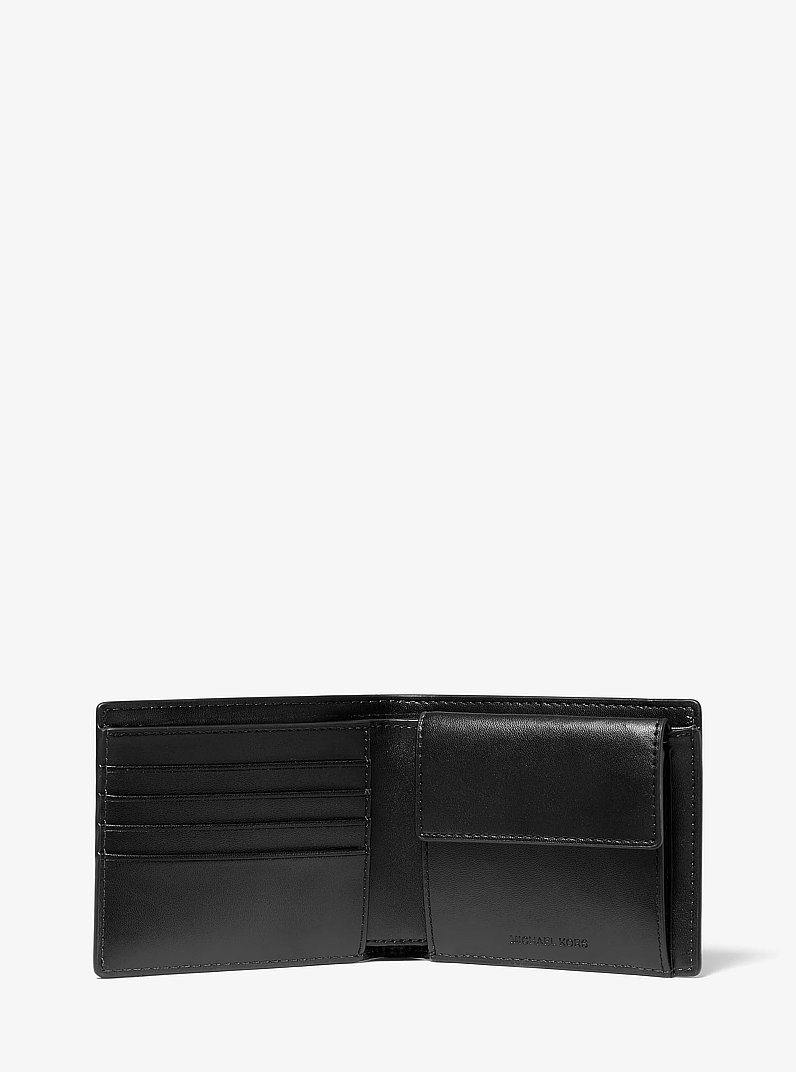 Cooper Logo Billfold Wallet With Coin Pouch in BROWN/BLACK | Michael Kors