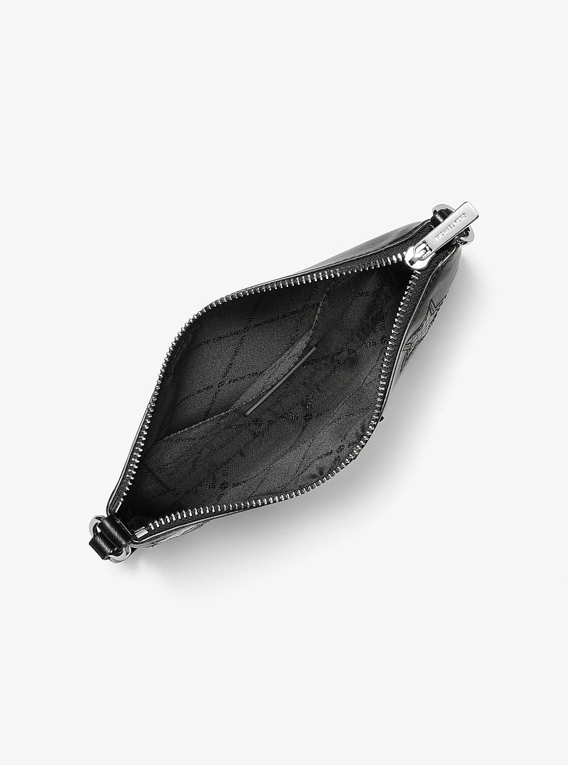 Jet Set Small Printed Wristlet in BLACK | Michael Kors