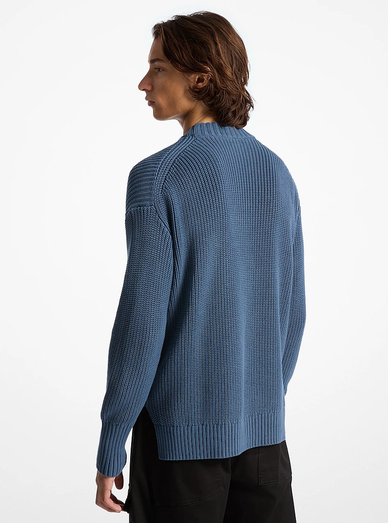 Gerippter Pullover aus Baumwolle in DUNKLES CHAMBRAY | Michael Kors