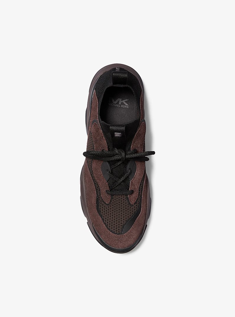 Espadrille Atlas en tricot extensible et en su&egrave;de in CHOCOLAT | Michael Kors