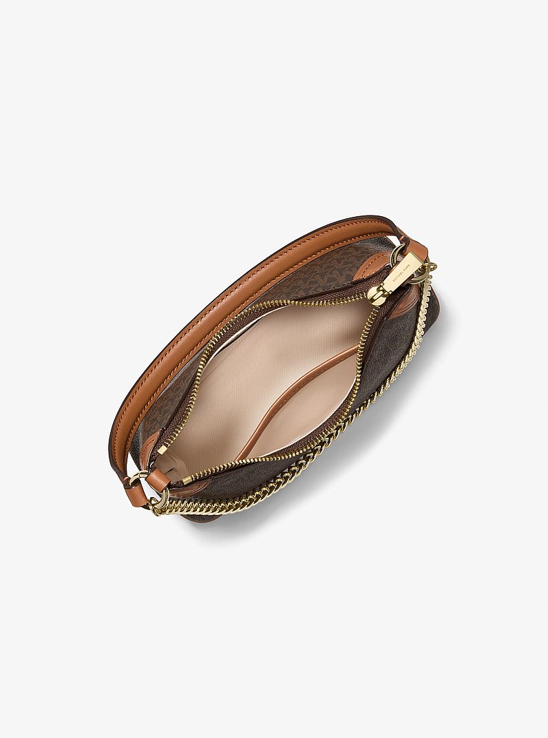 Pochette convertibile Jet Set piccola con stampa logo in BRONZO/GHIANDA | Michael Kors