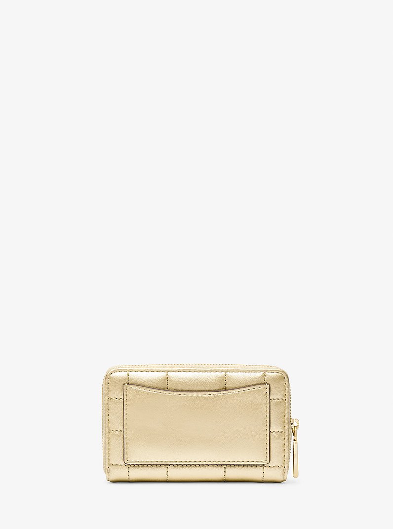 Small Metallic Quilted Leather Wallet in PALE GOLD | Michael Kors