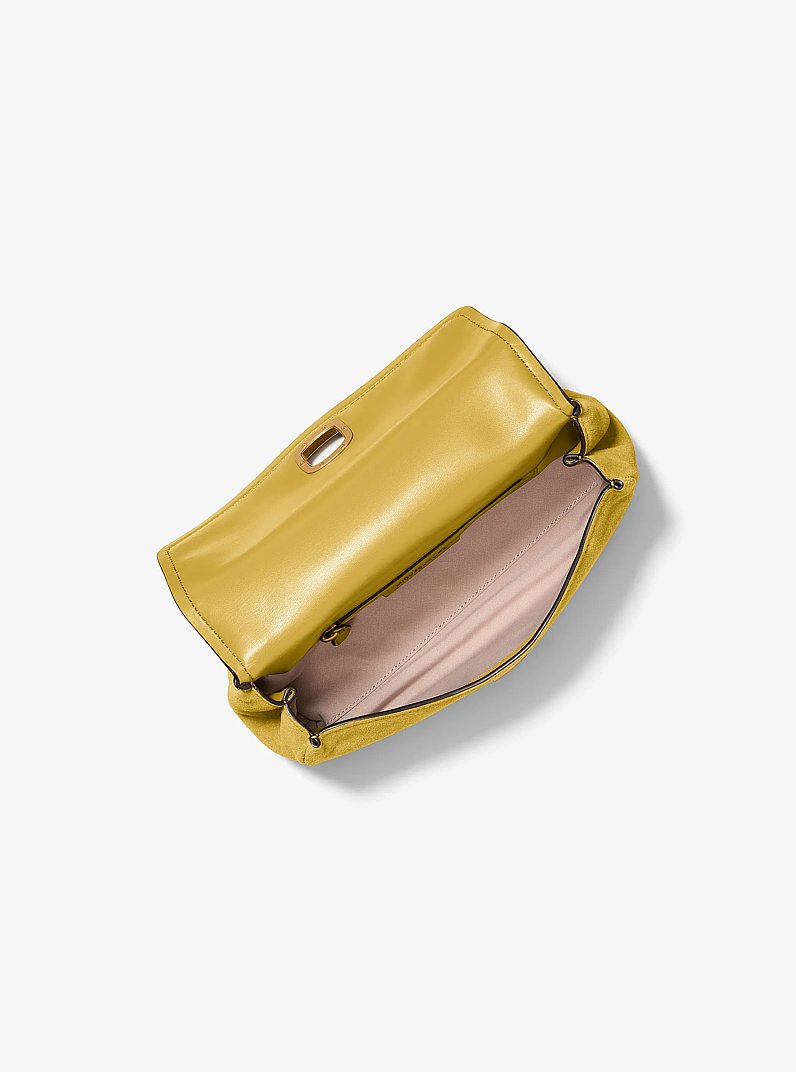 Bryant Small Suede Convertible Shoulder Bag in CHARTREUSE | Michael Kors