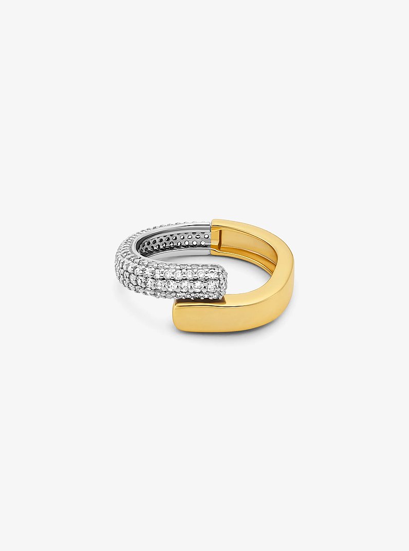 Pav&eacute;-Ring aus Sterlingsilber mit Edelmetallbeschichtung in ZWEIFARBIG | Michael Kors