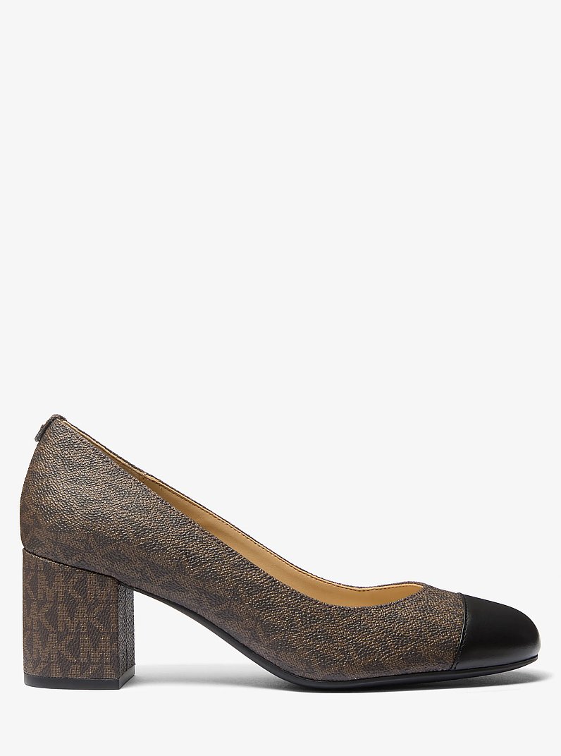 Perla Flex Signature Logo Pump in BLK/BROWN | Michael Kors