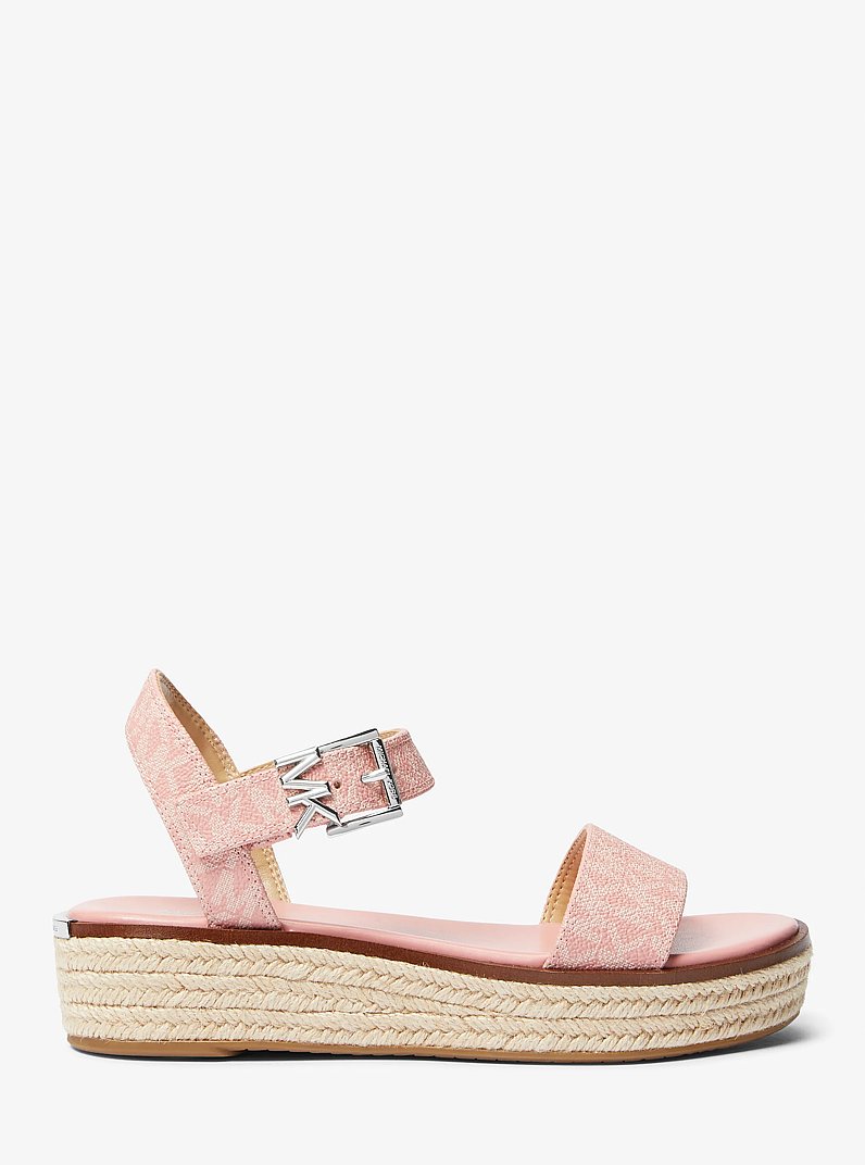 Richie Logo Platform Espadrille Sandal in PINK | Michael Kors