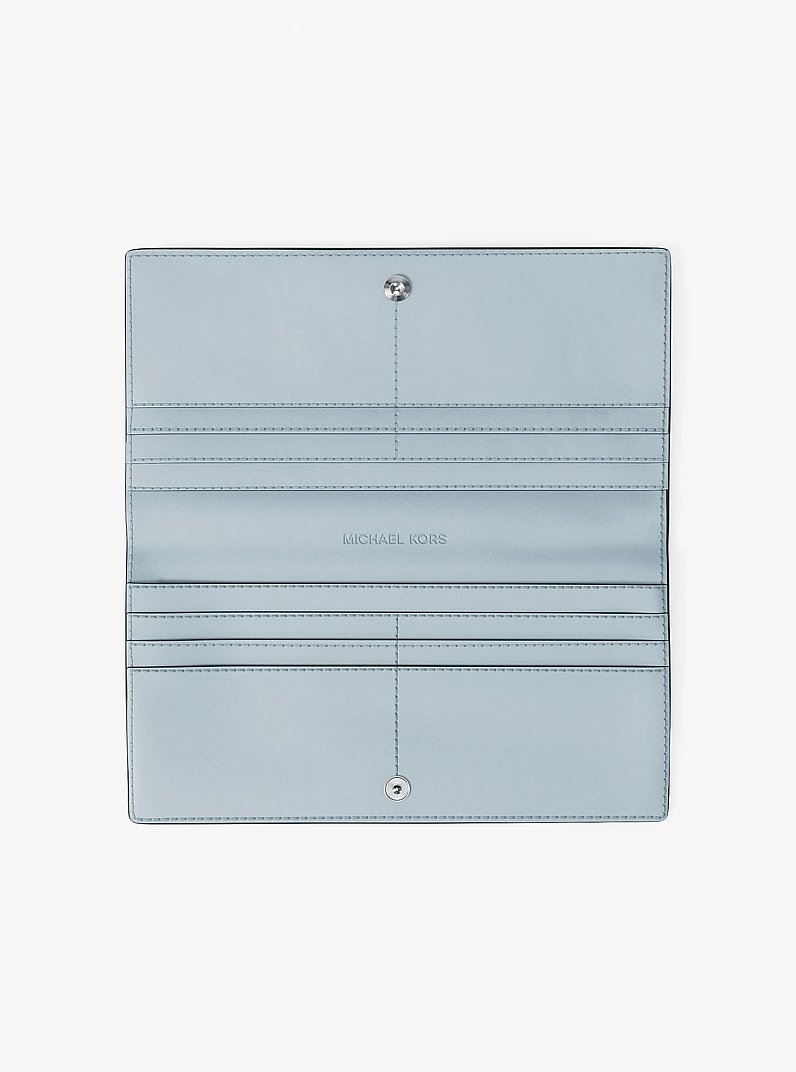 Carson Large Pebbled Leather Wallet in PALE OCEAN | Michael Kors