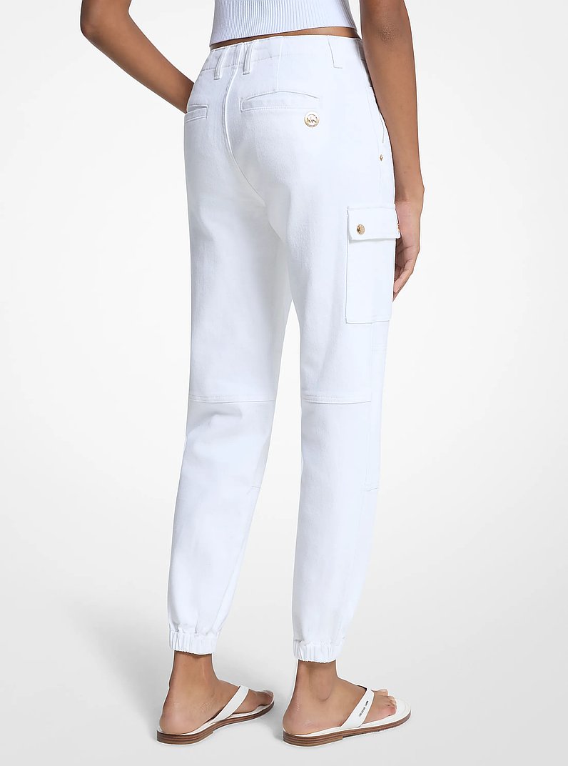 Cotton Utility Cargo Pants in OPTIC WHITE | Michael Kors
