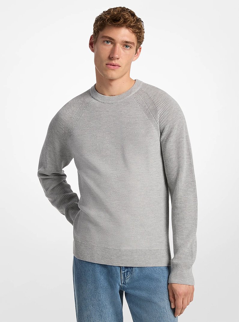 Chandail &agrave; encolure ras-de-cou en m&eacute;lange de laine in GRIS PIERRE | Michael Kors