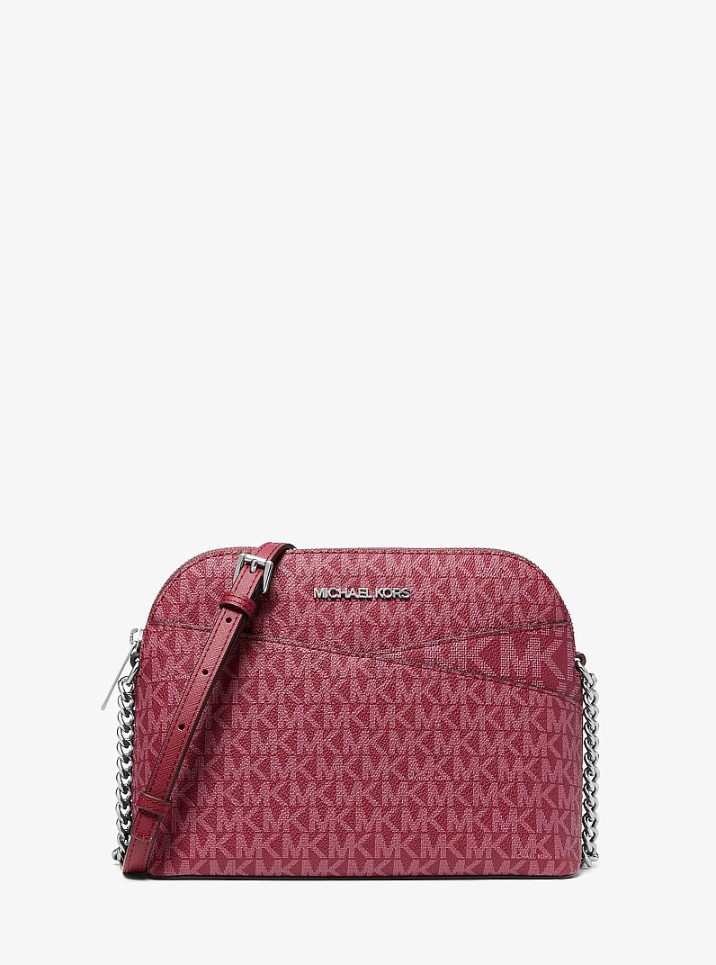 Jet Set Travel Medium Logo Dome Crossbody Bag in GRANATE | Michael Kors