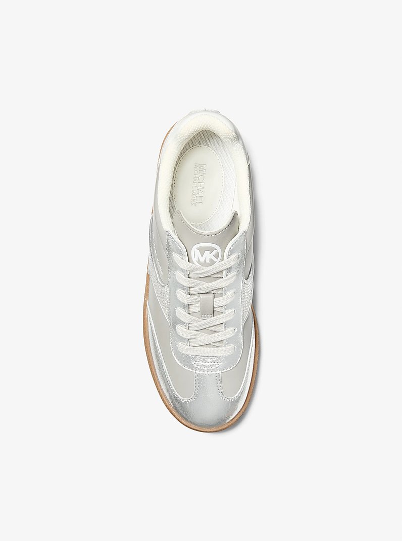 Benny Embellished Metallic Sneaker in SILVER MULTI | Michael Kors