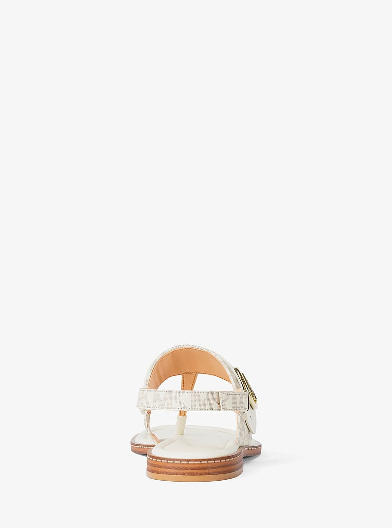 Carmen Signature Logo Thong Sandal in VANILLA | Michael Kors