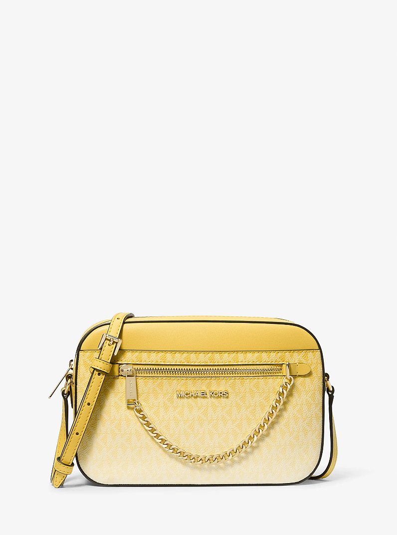Bolso cruzado Jet Set grande ombr&eacute; con logotipo de la marca in AMARILLO MARGARITA | Michael Kors