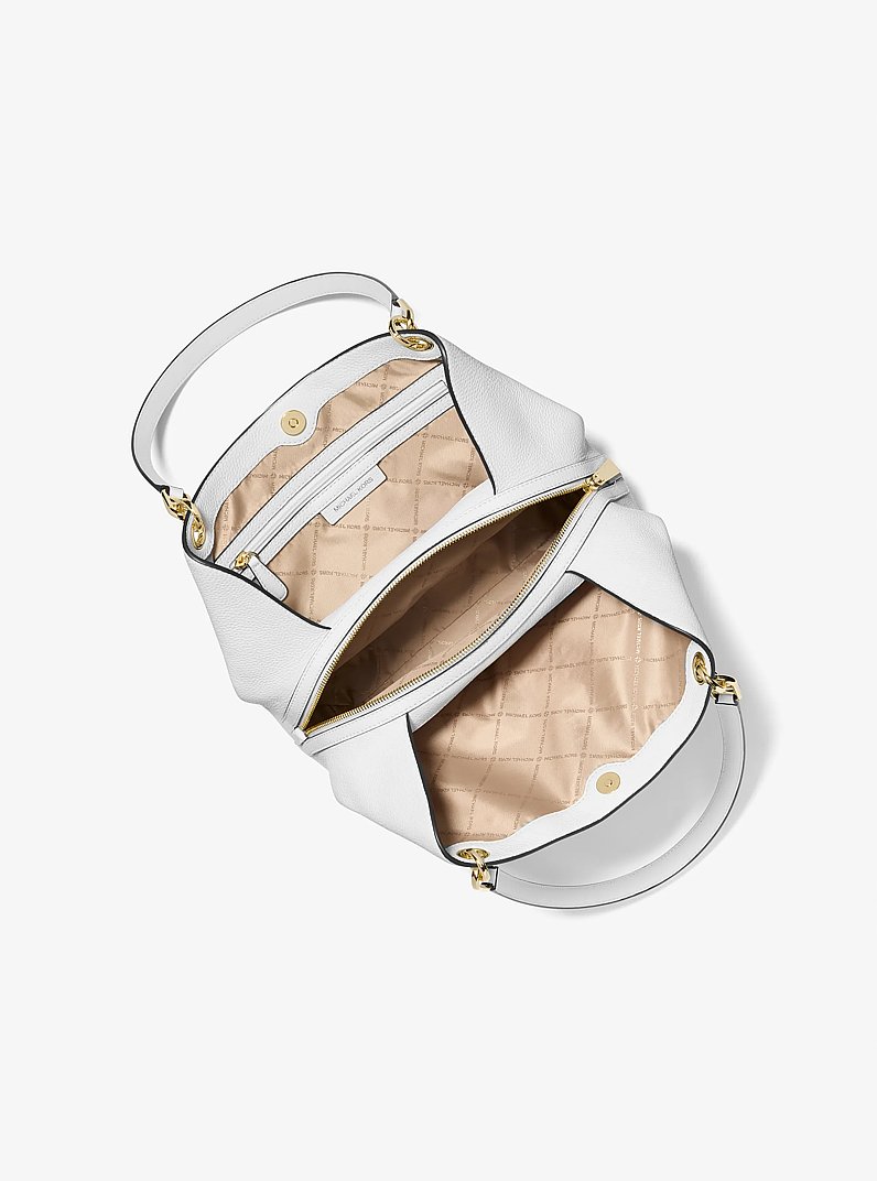 Kensington Large Pebbled Leather Tote Bag in OPTIC WHITE | Michael Kors