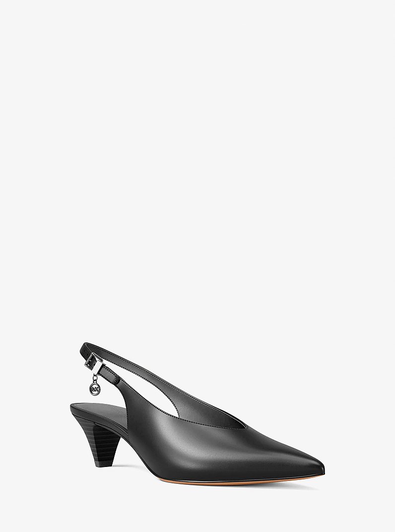 Tonya Leather Slingback Pump in BLACK | Michael Kors