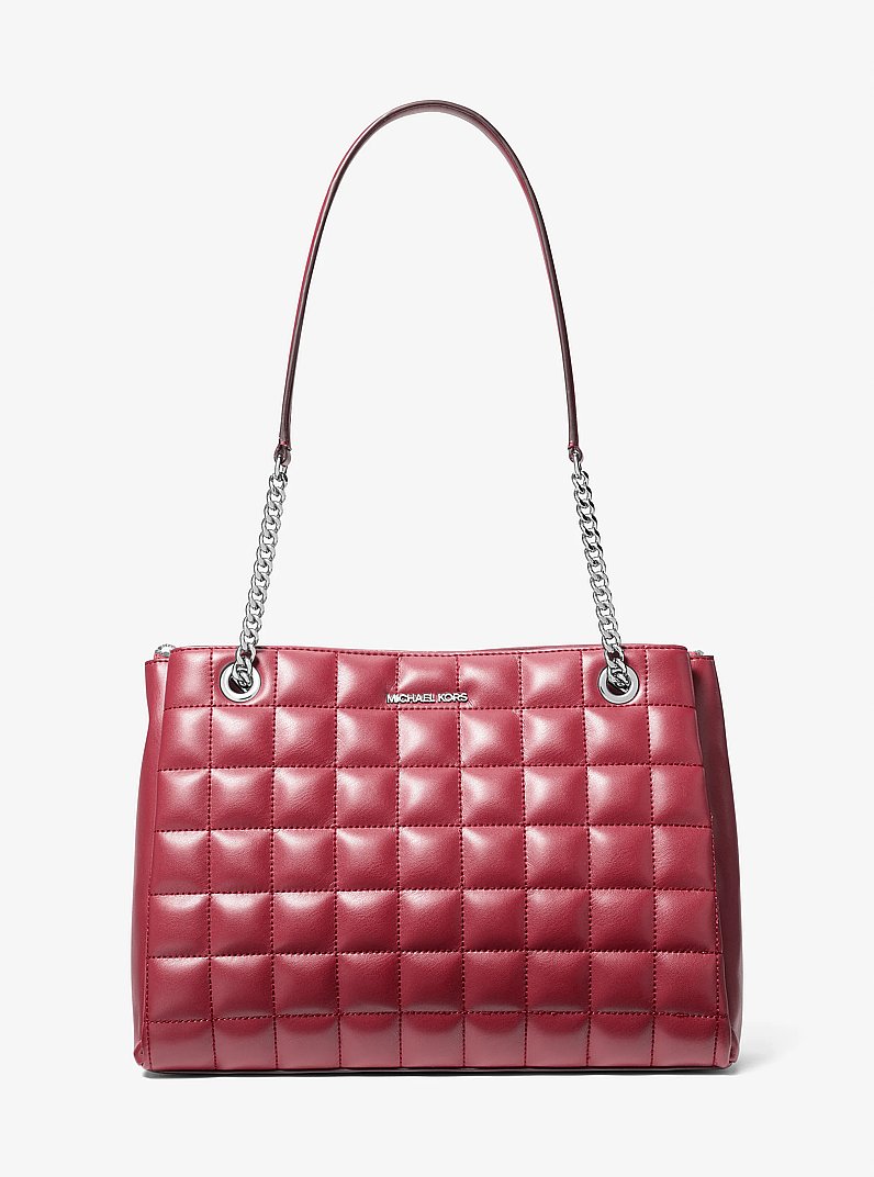 Soho Medium Quilted Tote Bag in BORDEAUX | Michael Kors