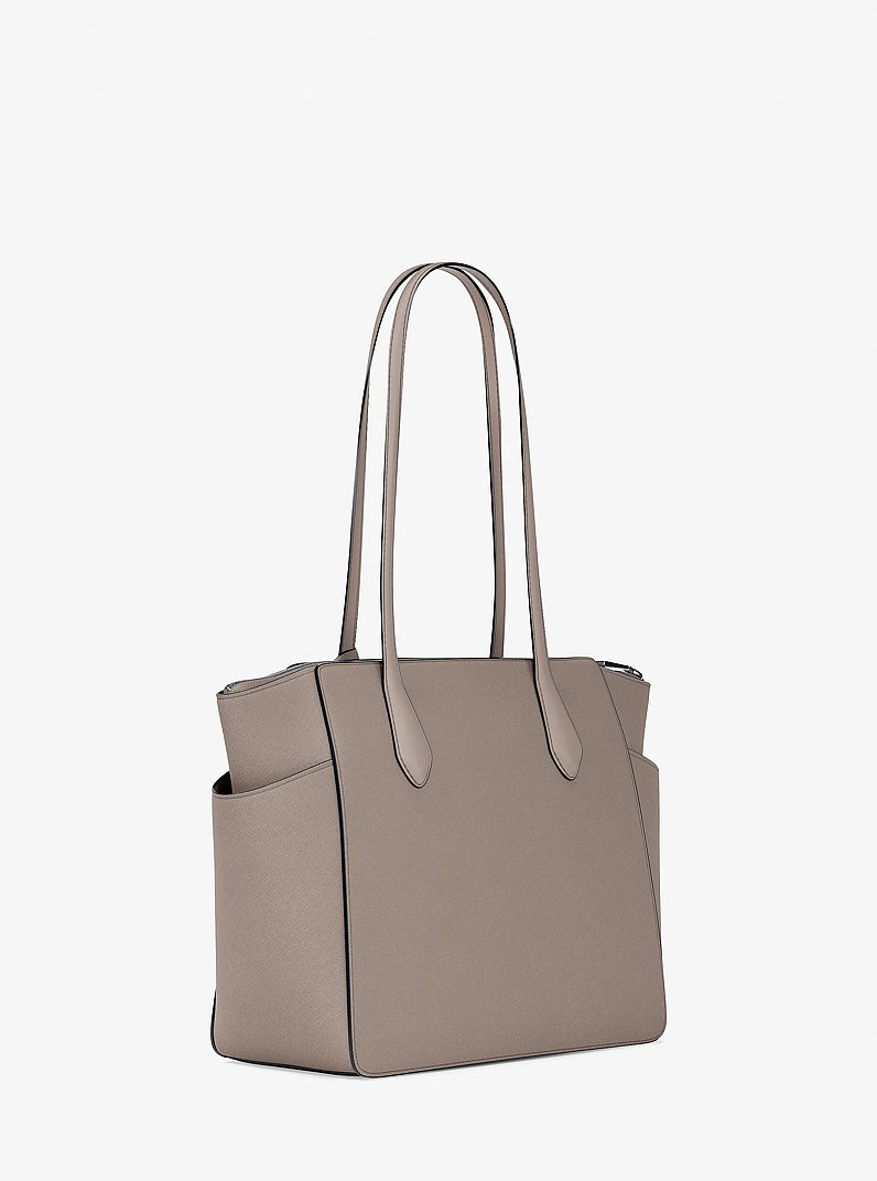 Marilyn Medium Saffiano Leather Tote Bag in MUSHROOM | Michael Kors