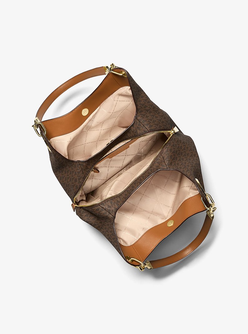 Bolso de hombro Lillie grande con logotipo in MARR&Oacute;N/BELLOTA | Michael Kors