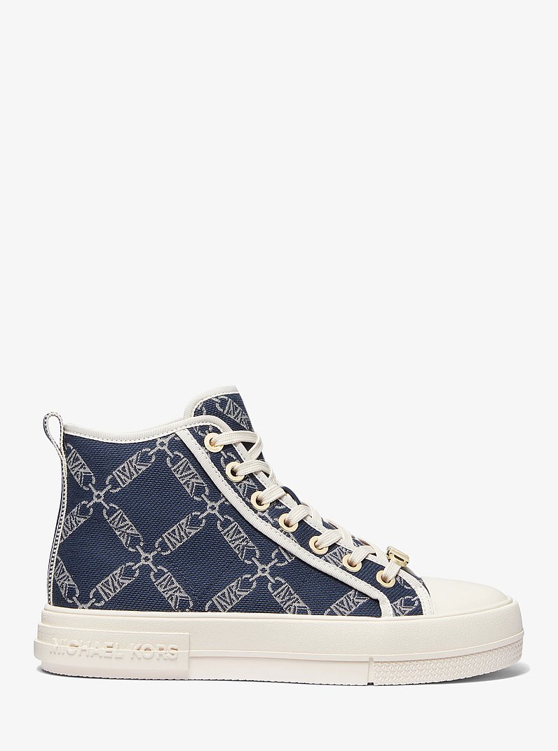 Evy Empire Logo Jacquard High-Top Sneaker in NAVY MULTI | Michael Kors