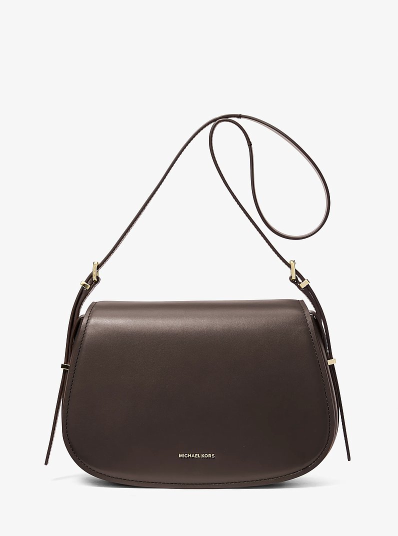 Lydia Medium Leather Crossbody Bag in CHOCOLATE | Michael Kors