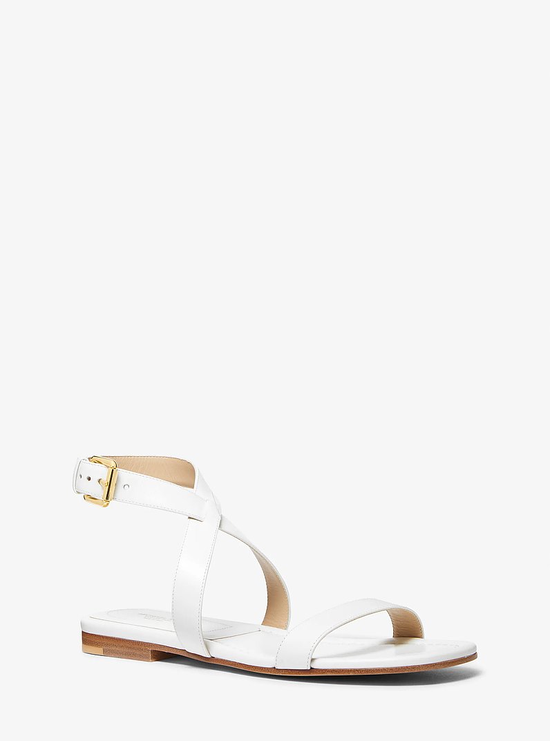 Bridgette Leather Sandal in OPTIC WHITE | Michael Kors